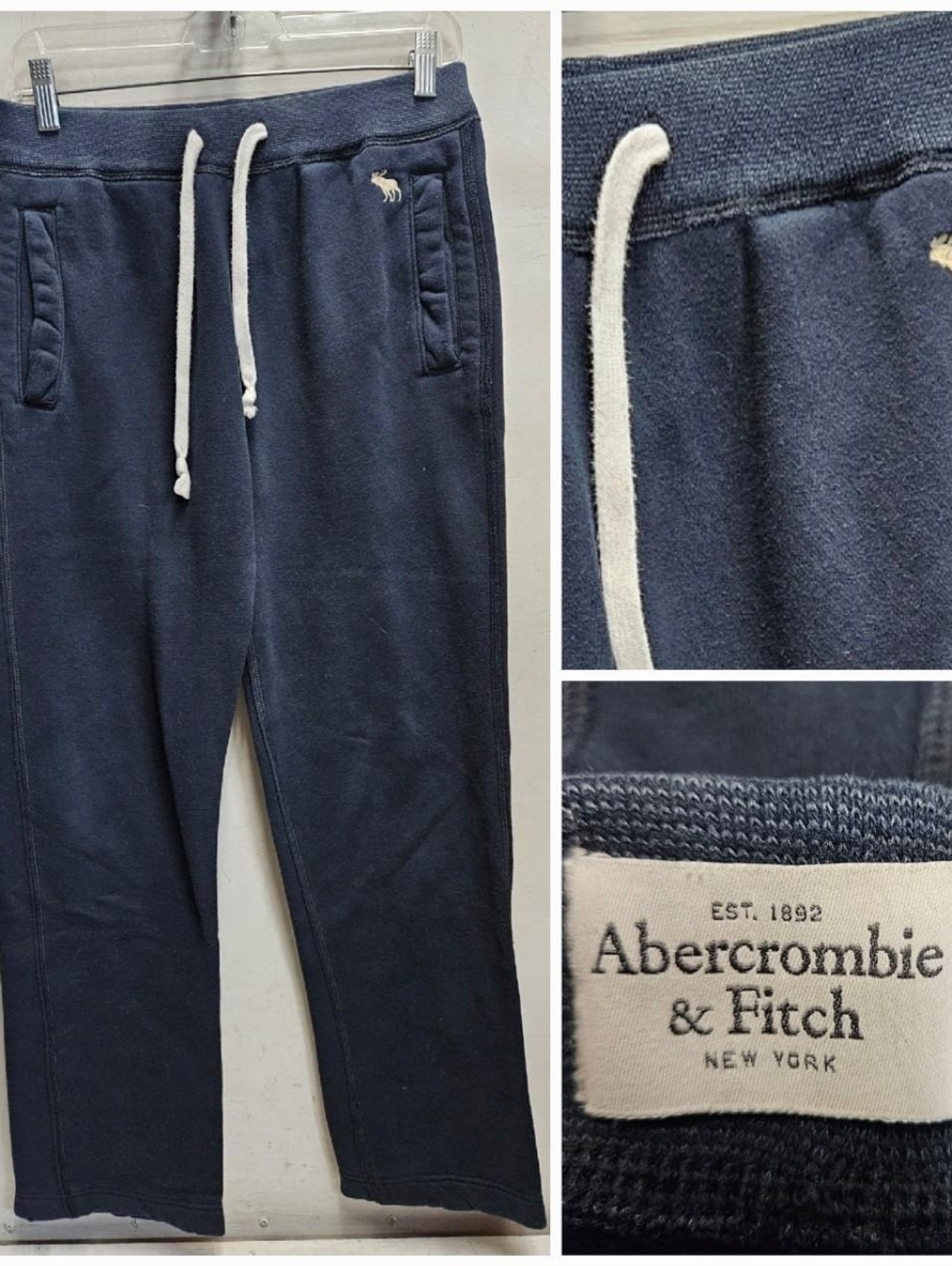 Abercrombie & Fitch XS Blue Jogger Sweatpants Lounge Wear Y2K Mens Unisex